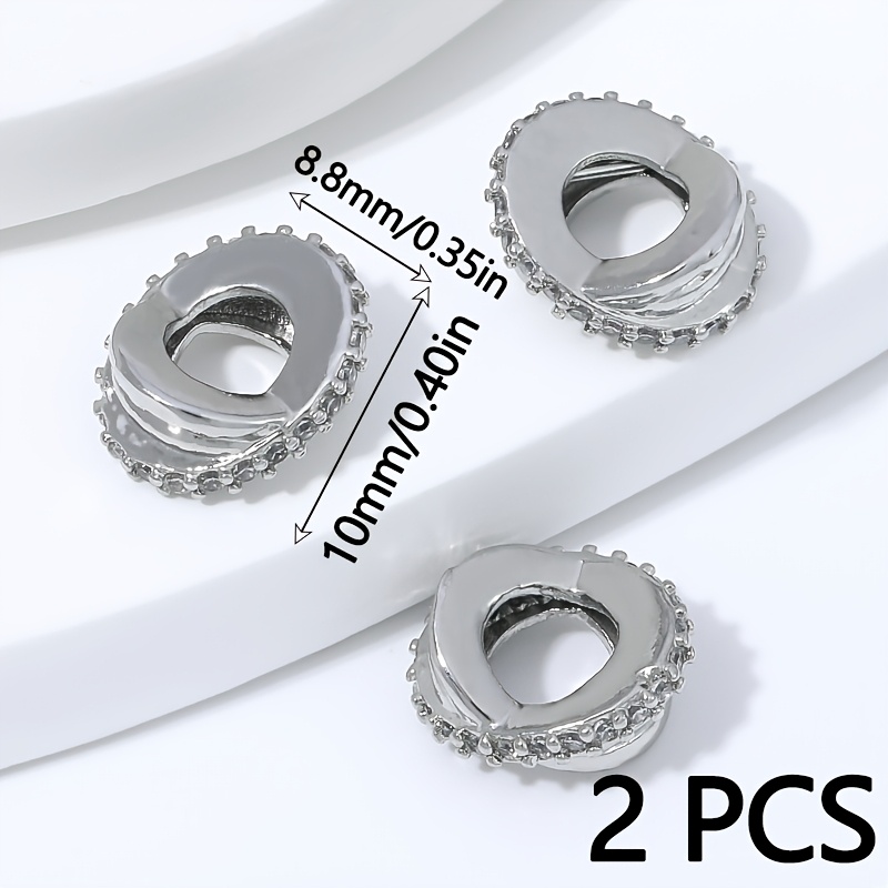TEMU 2 piezas de cuentas separadoras redondas de latón incrustadas irregulares para cuentas, suministros para hacer pulseras y collares de bricolaje
