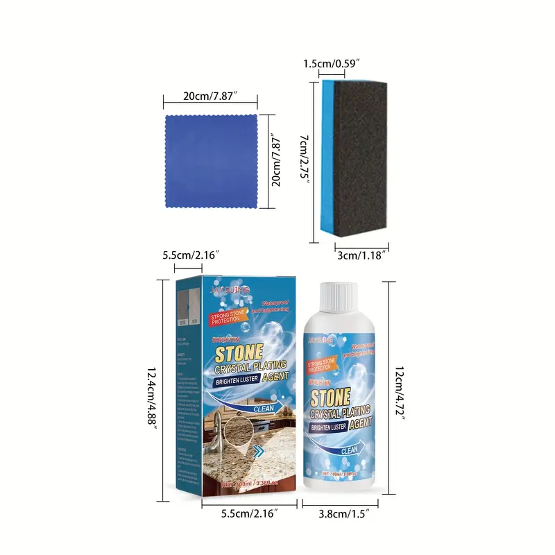 stone crystal plating agent set kitchen tile countertop scratch repair cleaning stain 100ml 100ml details 1