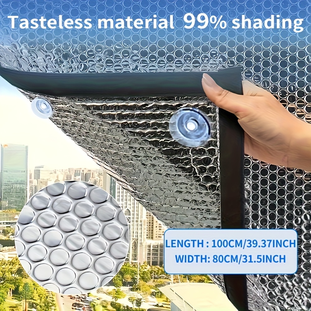 Image of 1pc Heavy-duty Winter Insulation Aluminum Foil Window Film - Windproof And Cold-proof Curtains, , Indoor Use, Use, Blocks 99% Of , Reduces Glare And Heat