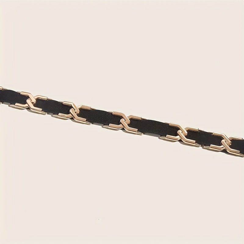 1pc of Metal-assembled Women's Elastic Thin Waist Belt