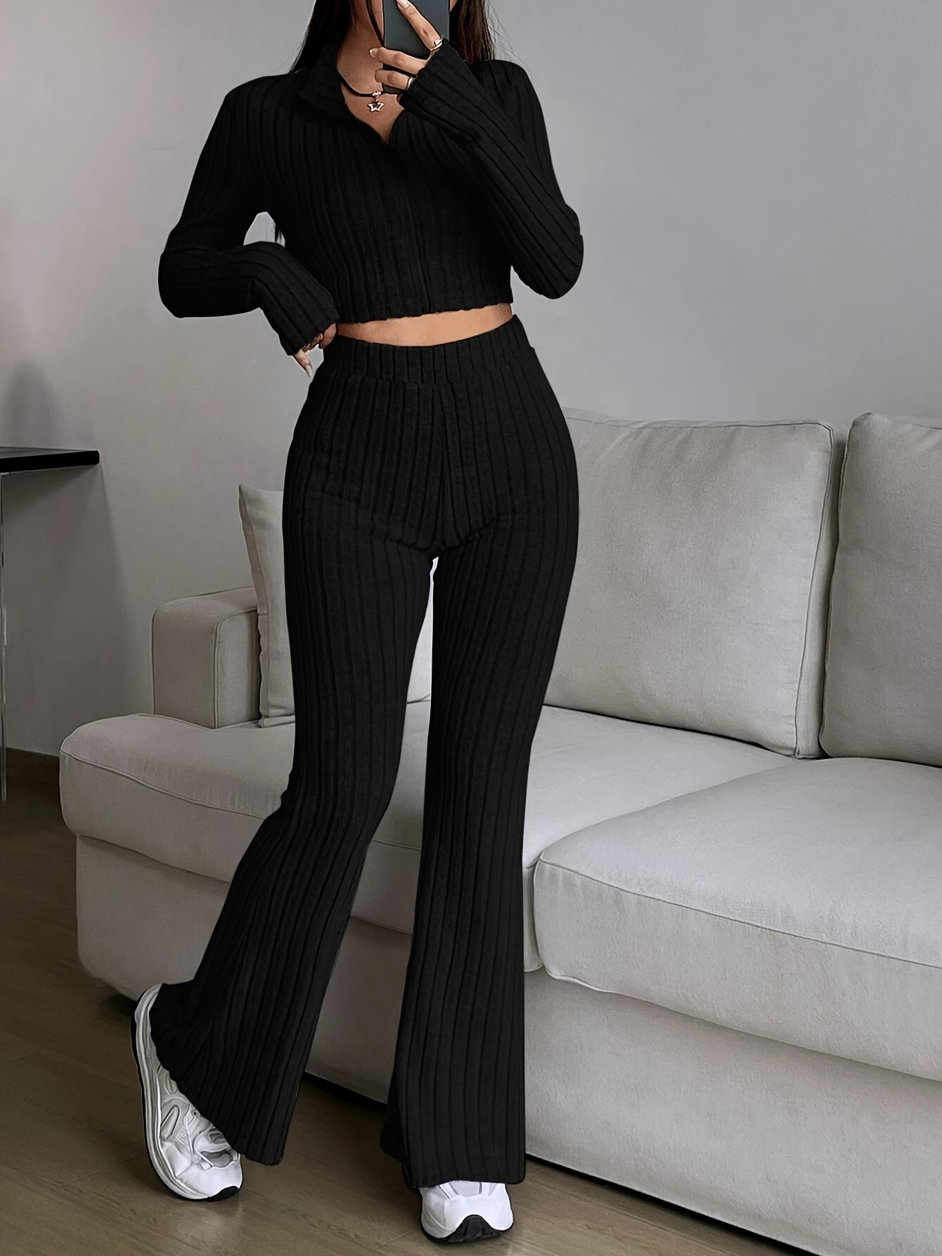 2 piece flare pants set best sale