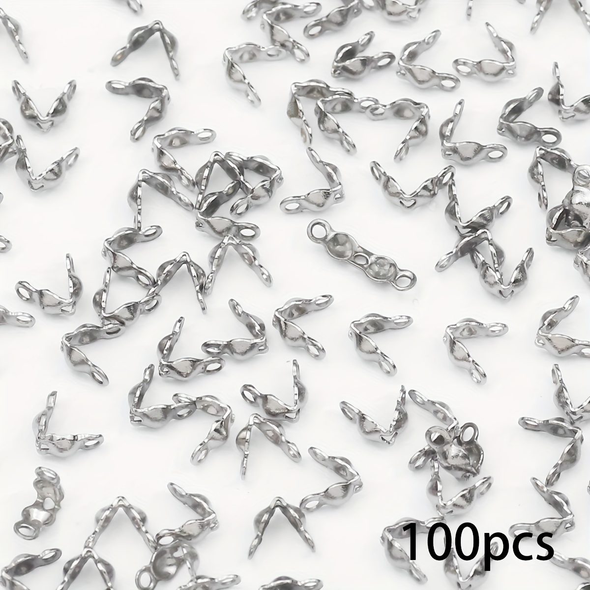 100pcs 304 Stainless Steel Lobster Clasps, 3 Sizes , Link Clasps, Fixed Clasps, Double Hole Bag Clasps, For Diy Bracelet Necklace End Clasps, Jewelry Accessories Materials