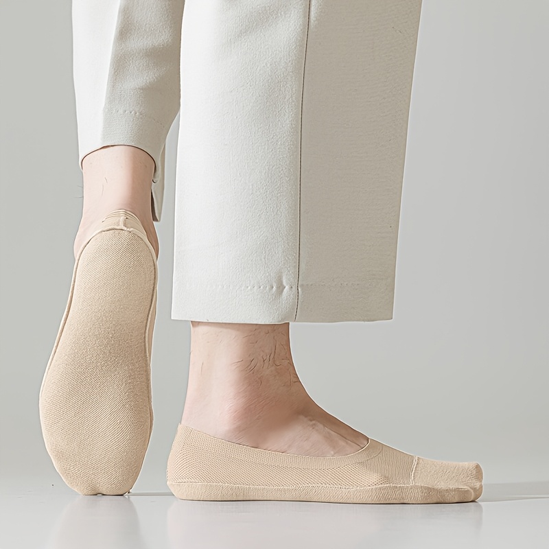 4 Pairs of Summer Thin Men'S Invisible Socks with The Letter 'NCDATE', Comfortable, Skin-Friendly, Soft, Elastic, Breathable, And Moisture-Wicking. Featuring a Hollow Mesh Design, They Are Lightweight, Non-Slip, Sweat-Resistant