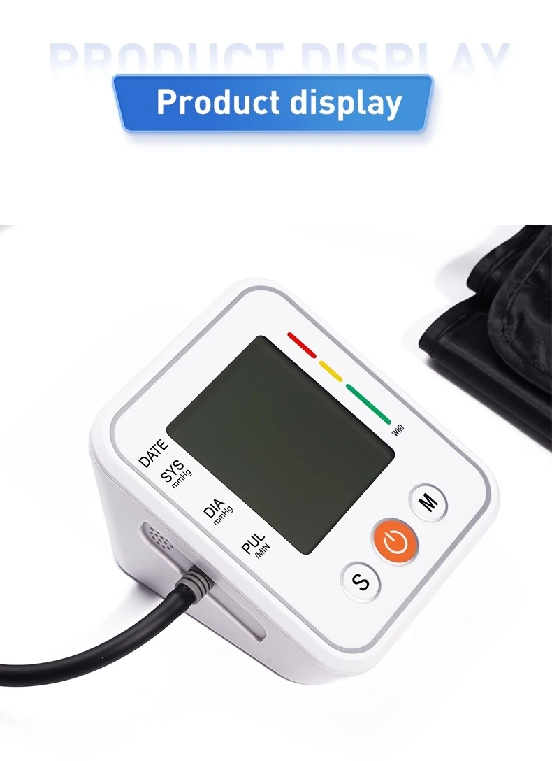 b01 arm type blood pressure meter fully meter display simple operation cuffs adjusted suitable for family high and low blood pressure arrhythmia test elderly health guards details 7