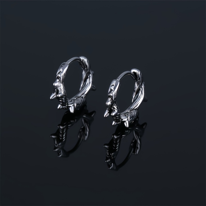1 Pair Of Gothic Men And Women Earrings Punk Hip Hop Cool Jewelry Accessories Gift