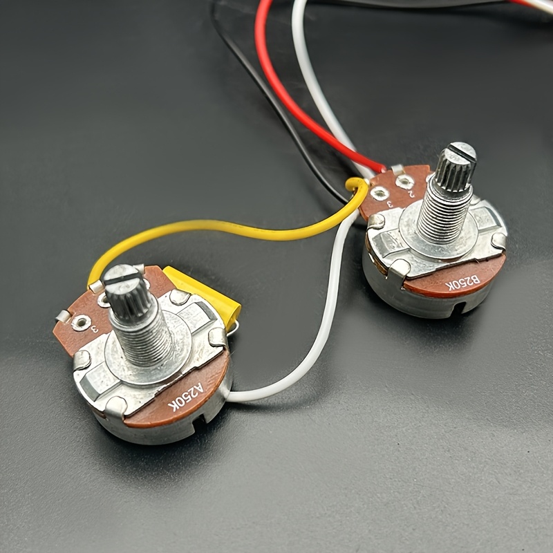 Pre-Wired Guitar Kit, DIY Guitar Electronics, Guitar Input Jack Kit, Wire Harness Pre-Wire Kits with 1 Volume, 1 Tone, 1 Input Jack, Standard Wiring Layout, Durable Harness Design, Reliable Wire, Red Guitar Components