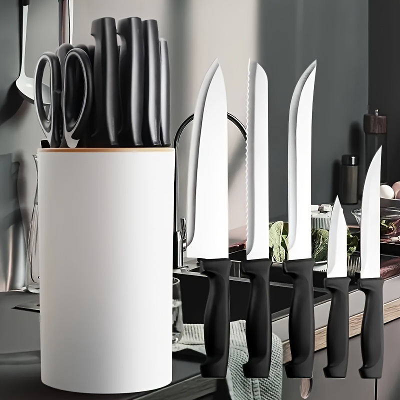 

16-piece Premium Kitchen High-carbon Stainless Steel Knife Set, Include Steak Knives, Sharpener And Scissors, Precise Cutting, Lightweight, Stainless Steel, Durable Ergonomical Design