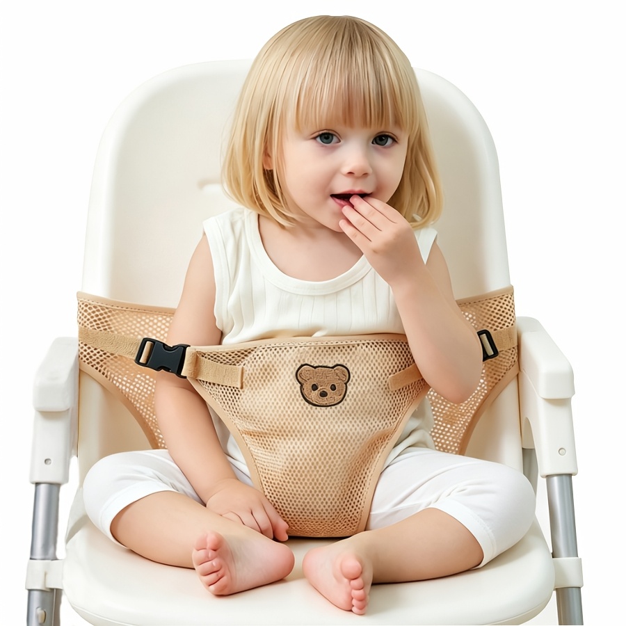 Image of A Cute Bear Head Patterned Baby High Chair Strap. The Fabric Is Soft, Comfortable, And Skin-friendly. With This High Chair Strap, Can And Independently. It Up Hands. A Great Product