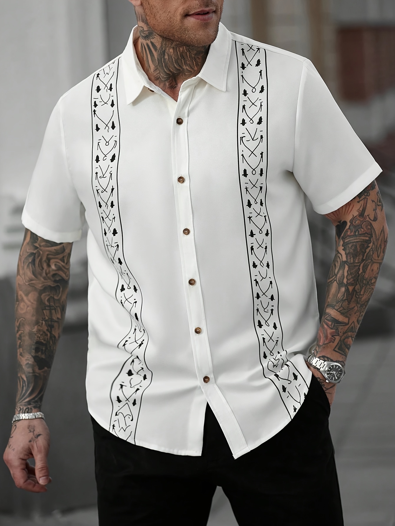 men no collar shirt sold on Temu United States