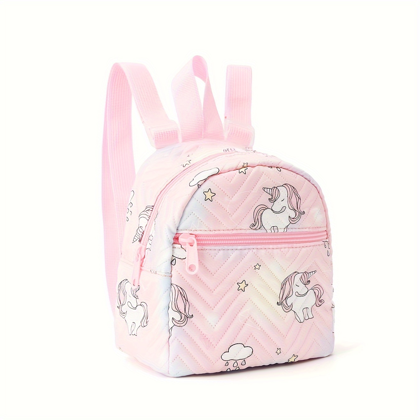 TEMU Adorable Unicorn Backpack With Adjustable Straps - Waterproof, Stain-resistant Leather Daypack For Daily Commute &