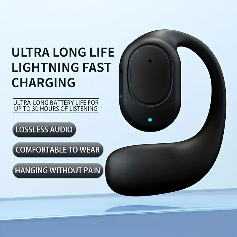 wireless earbud hanging earphone 11 hour long 3d surround control type c charging condenser mic open back earcup compatible with cellphones ideal for running sports details 2
