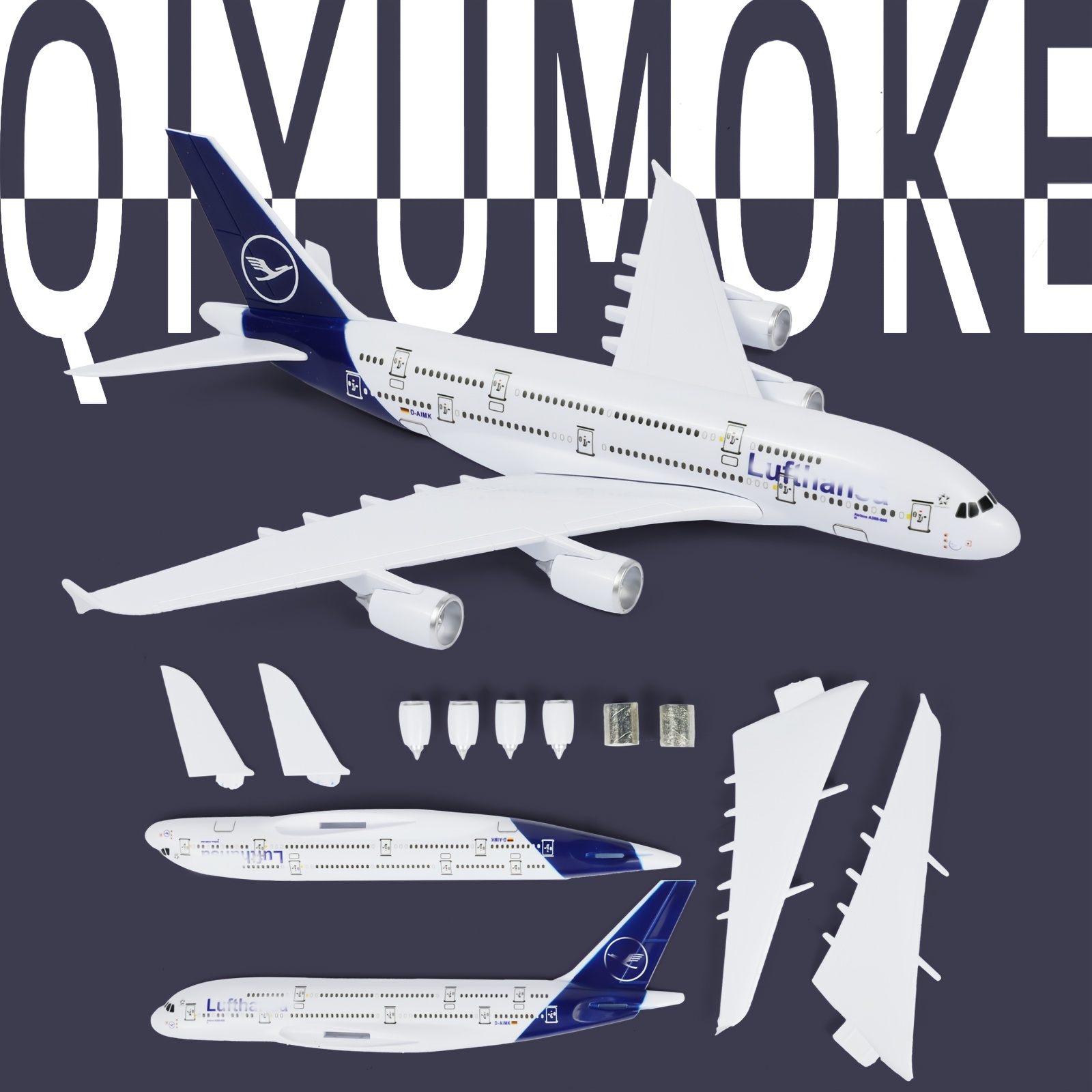 Image of 1:280 Scale Airplane Model - Glue-free Snap- Suitable For Travel Souvenirs, Collectible For &, Iconic Dark Tail , Aviation Gift For Hobbyists, No Glue Required