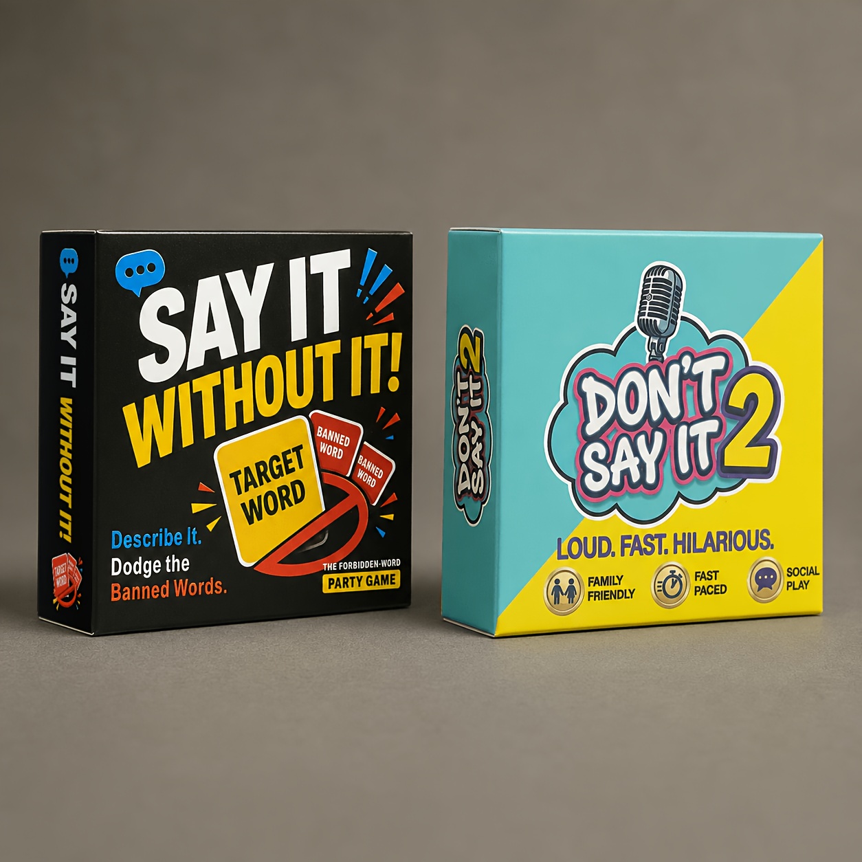 TEMU 2pcs , Without It! Taboo Guessing Party Game, Suitable For Family, Gatherings, , Travel, And Camping Fast- Game