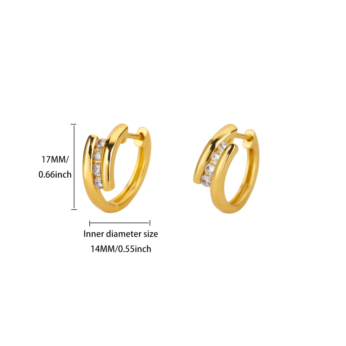 Women's Irregular Round Ear Hoops with Synthetic Zirconia