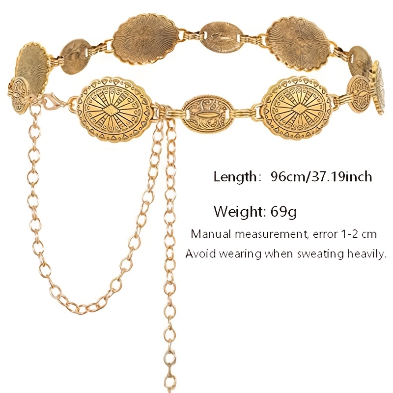 TEMU 1pc Vintage Pattern High-end Body Chain Belt, Elegant Dress Waist Chain, Suitable For Daily Wear Or Parties And Banquets, Gift Birthday Gift