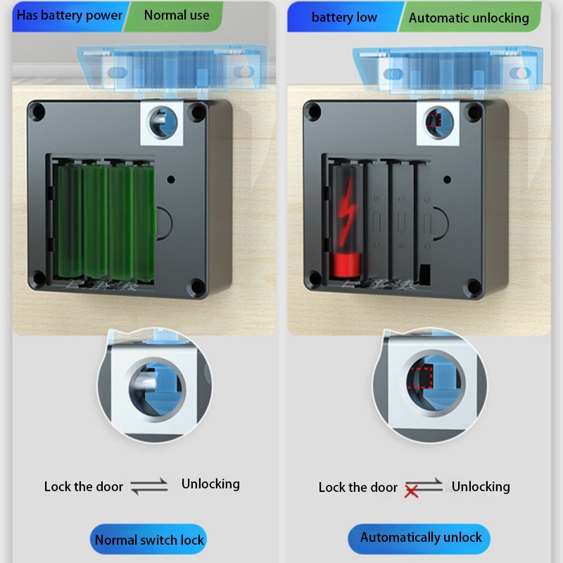 قفل خزانة ذكي، قفل غير مرئي، مزود بـ 2 سلسلة مفاتيح و1 بطاقة RFID، مناسب للأدراج والخزائن وخزانات التخزين، مثالي للشركات والغرف والحرم الجامعي