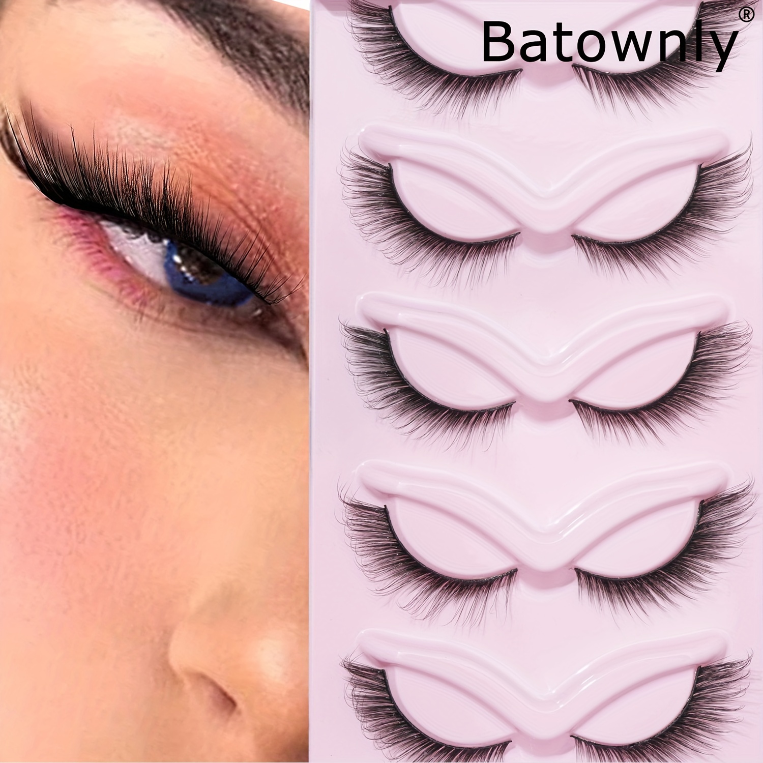 

5 False Eyelashes Volume Curly Makeup For 16mm