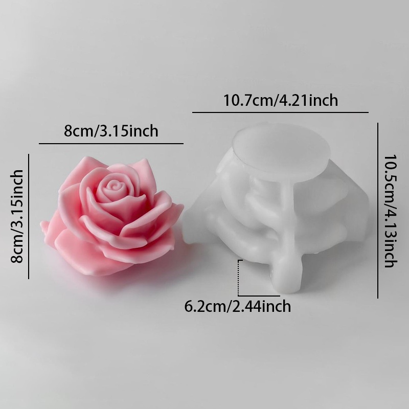 TEMU 3d Rose Scented Candle Silicone Mold, Designed For Making Scented Candles, Resin Clay And Plaster, Suitable For Handmade Valentine's Day,