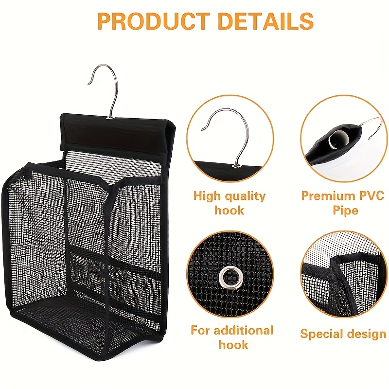   shower storage hook multi functional hanging bathroom basket kitchen organizer   to install black suitable for bathrooms kitchens bedrooms living rooms Product details 4