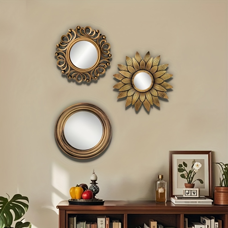set 3 decorative wall mirrors in vintage