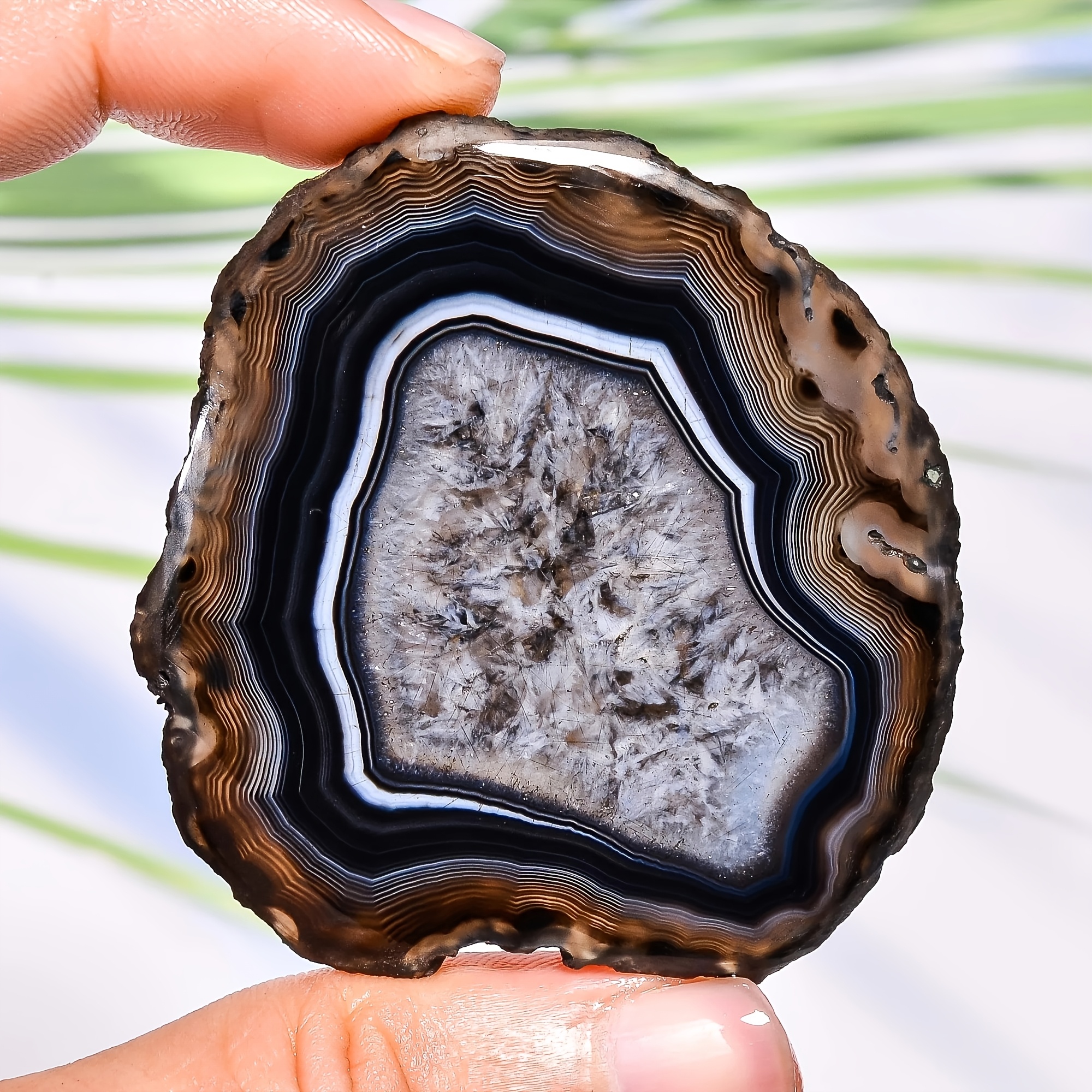 10/20pcs Large Black Agate Slices for Light Therapy & Decoration