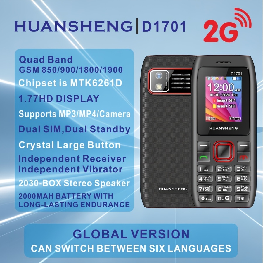 item picture   d1701 2g mobile phone   crystal big buttons large battery for long   basic phone for seniors and students ideal backup phone new arrival   band supports calls sms portable   fm radio