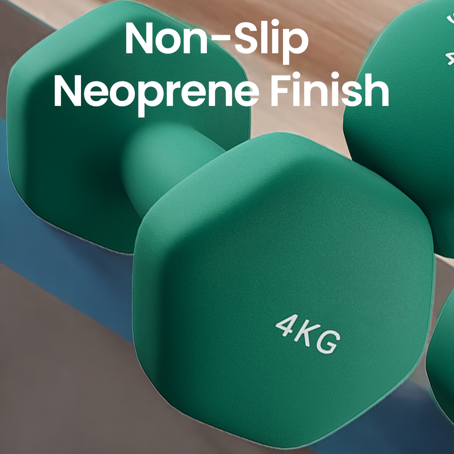 TEMU Set Of 2 Neoprene Dumbbells Weighing 4 Kg Each, Ideal For Workouts And Fitness, In Color