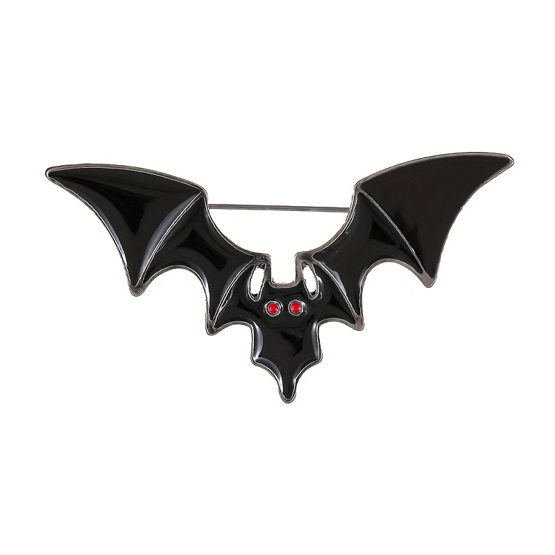 TEMU Broche de murciélago de esmalte para Halloween, alfiler de solapa de aleación con ojos de esmalte , accesorio de joyería de animal gótico para