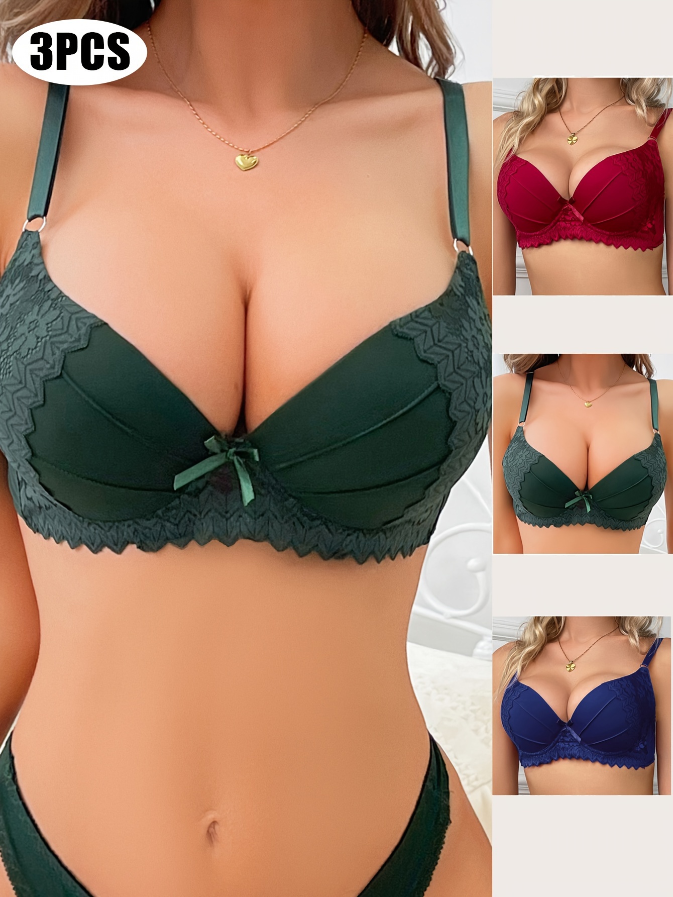 3pcs underwire bra bra womens details 1