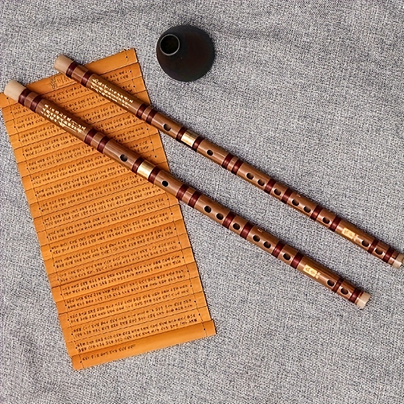 1pc Professional Bamboo flute - Beginner to advanced flute with, Smooth bore, Rich   colors, natural instrument for Classical, Folk, Asian Music - Ideal for Students, Professionals, and Educational Institutions, Student  , Traditional Flute Design, Detailed Engravings