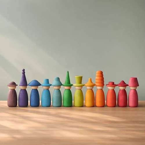 item picture mini multicolor hat changing ornament set 12pcs creative healing family parent desktop stacking game educational creative recognition desktop decoration doll suitable for office desk bookshelf car interior