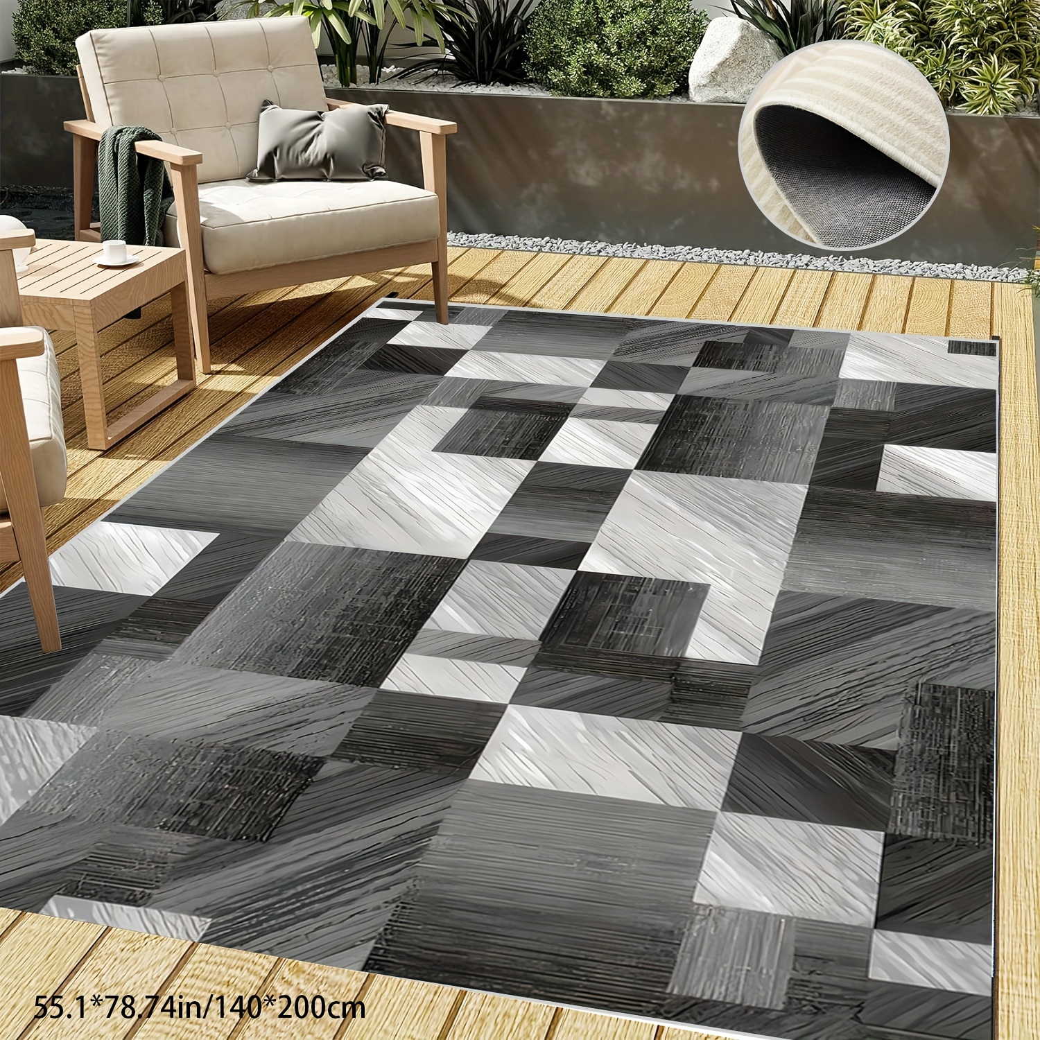 

1pc, Machine Washable Rug Vintage Design Washable Outdoor Area Rugs With Non Slip Rugs For Living Room Bedroom Traditional Woven Rug Carpet Stain Resistant Home Decor Office