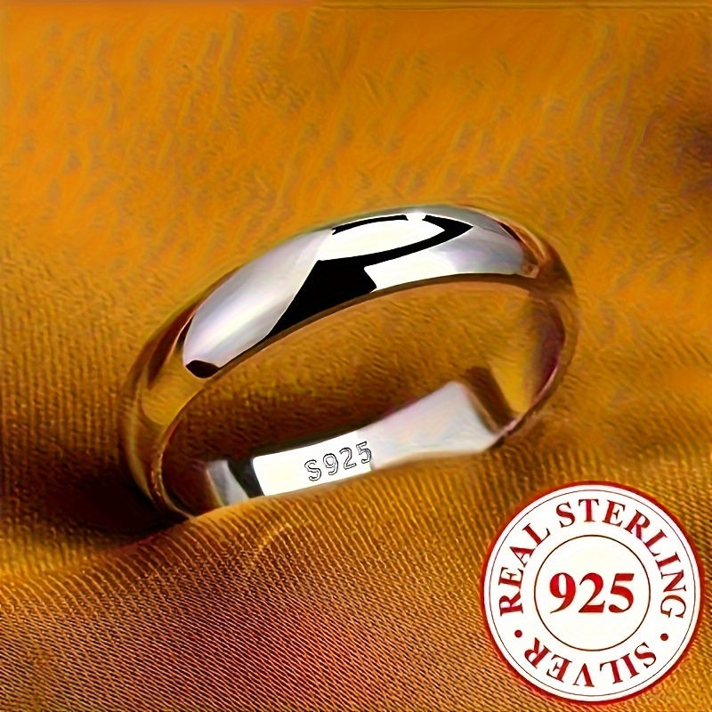 

Stylish Titanium Steel Couple's Ring - S925 Silvery Plated, Non-tarnish, Perfect Engagement Or Christmas Gift For