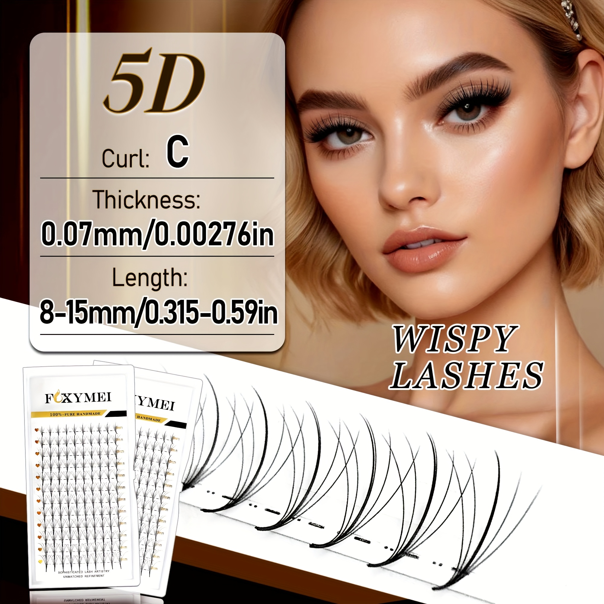12rows Wispy Premade Fans Eyelashes C/d 5d 7d 9d Spike Eyelashes Extension 8-15mm High Quality Lash Clusters Imported Materials Promade Volume Fans Eyelash Soft Light Natural False Eyelashes