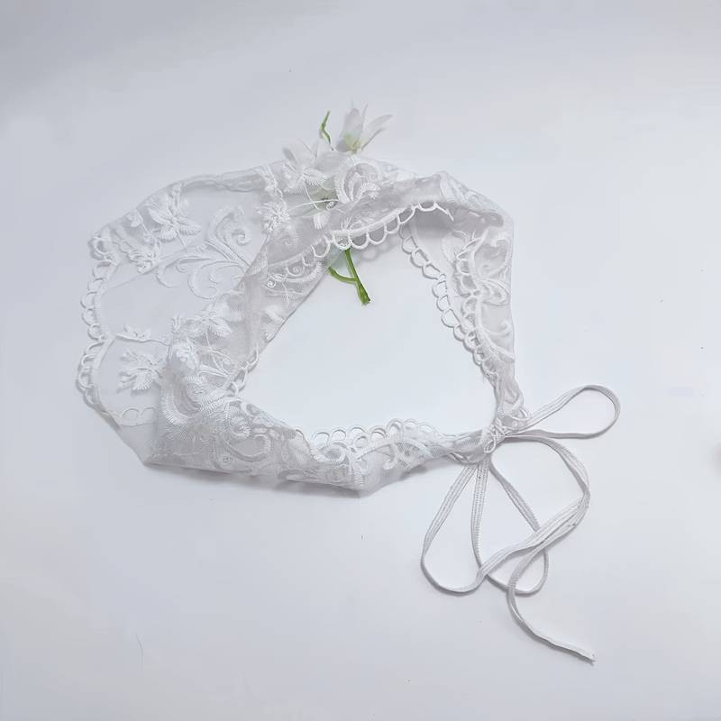 Black White Vintage Head Scarf Black & White Lace Headbands - Vintage Knitted Head Scarf Decorations For Women Vintage Knitted Head Scarf For Women