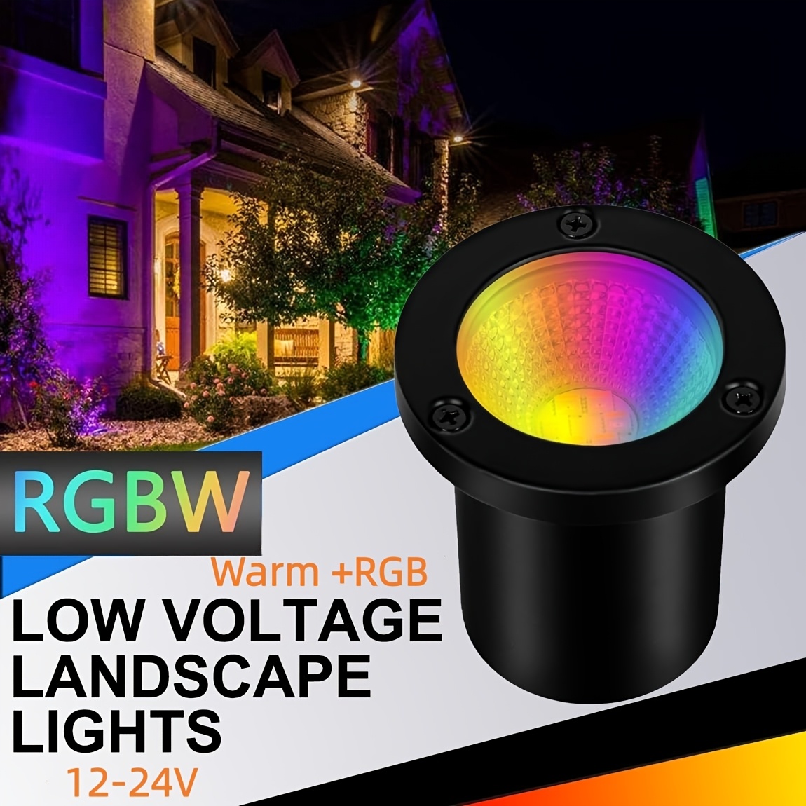 Lampes de paysage basse tension RGBW, 12V-24V, éclairage de puits LED, lampes encastrées extérieures changeant de couleur avec 16 couleurs, projecteurs IP