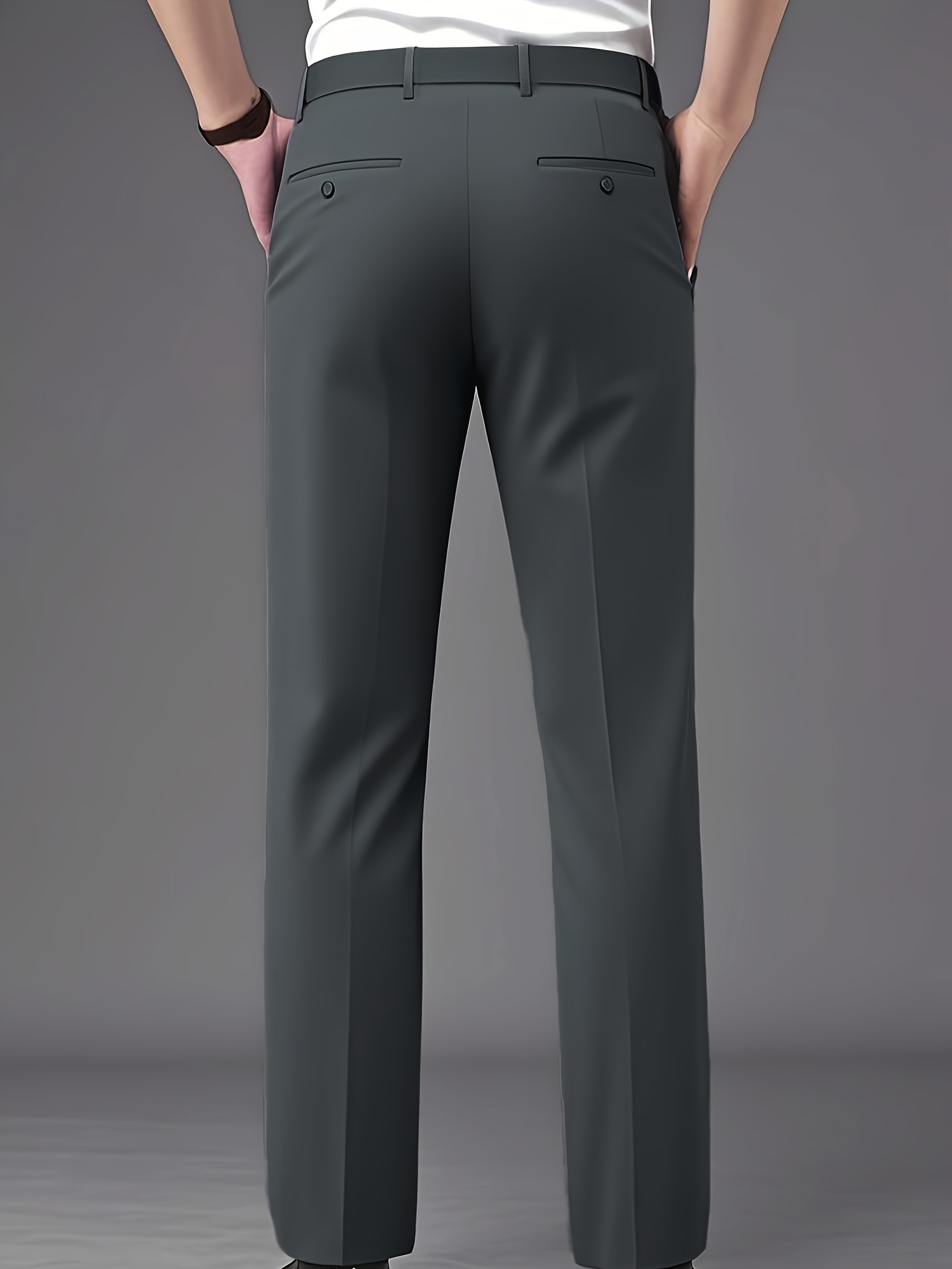 mens professional business trousers stretch wrinkle resistant and iron free formal casual loose straight leg suit pants versatile for office workers ideal gift for work wear Product details 21