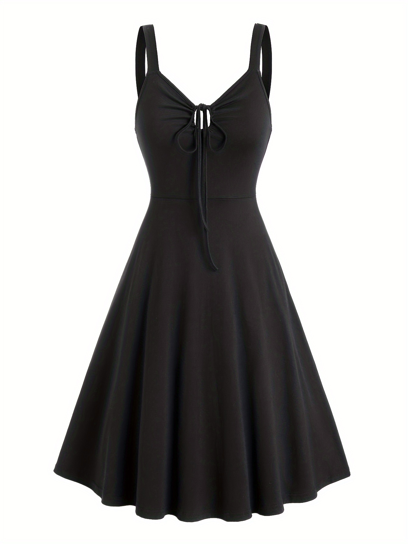 Directional Development Neckline Drawstring A-Line Dress