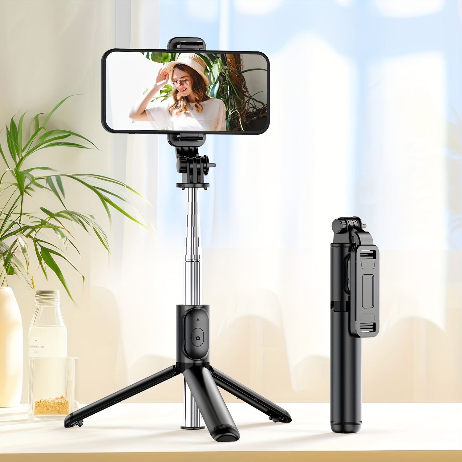 Palo selfie portátil, trípode de mano para teléfono con control remoto  inalámbrico desmontable, trípode para selfie stick para iPhone 14 13 12 11  pro