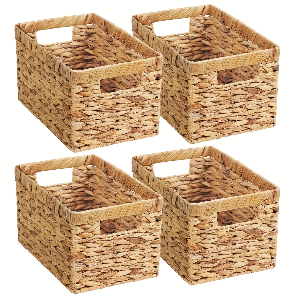 natural wicker storage basket wicker basket for organization built in handle storage basket wind chime holder gift shelf baskets