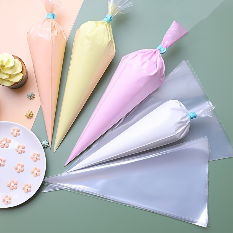 

100pcs Thickened Disposable Piping Bag, Squeeze Cream Bag, Cookie Biscuit Cake Piping Baking Food Supplement Tool Eid Al-adha Mubarak