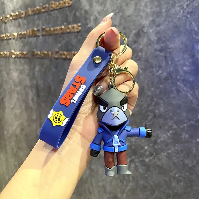 TEMU 1pc Cartoon Keychain Hanging Pvc Material With Anime Theme And Lobster Clasp For Christmas Decoration