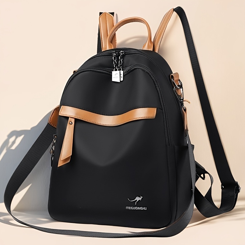 Large Color Block Black Backpack Purse Coach Court Backpack Color block Leather Bag/Wallet options  main image 2