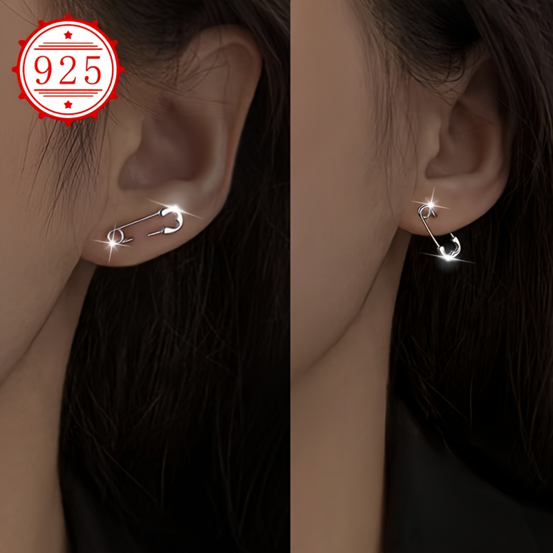 

925 Silver Hypoallergenic Earrings, Sold In Pairs, Women's Pin Earrings, Perfect Gifts For Couples, , Or For Like Weddings And Beach Vacations, With Anti-oxidation Packaging, Weighing 0.8g.