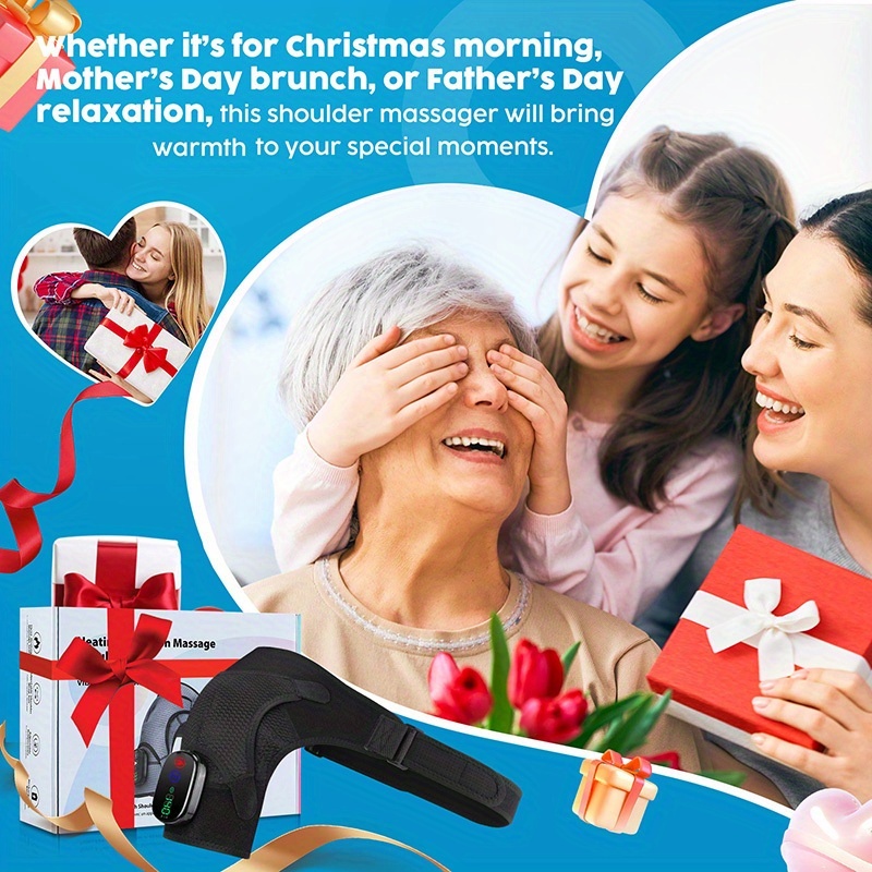 wireless heating shoulder strap with a rechargeable battery touchscreen controller vibrating shoulder massager suitable for home use   care for middle aged and elderly individuals Product details 3