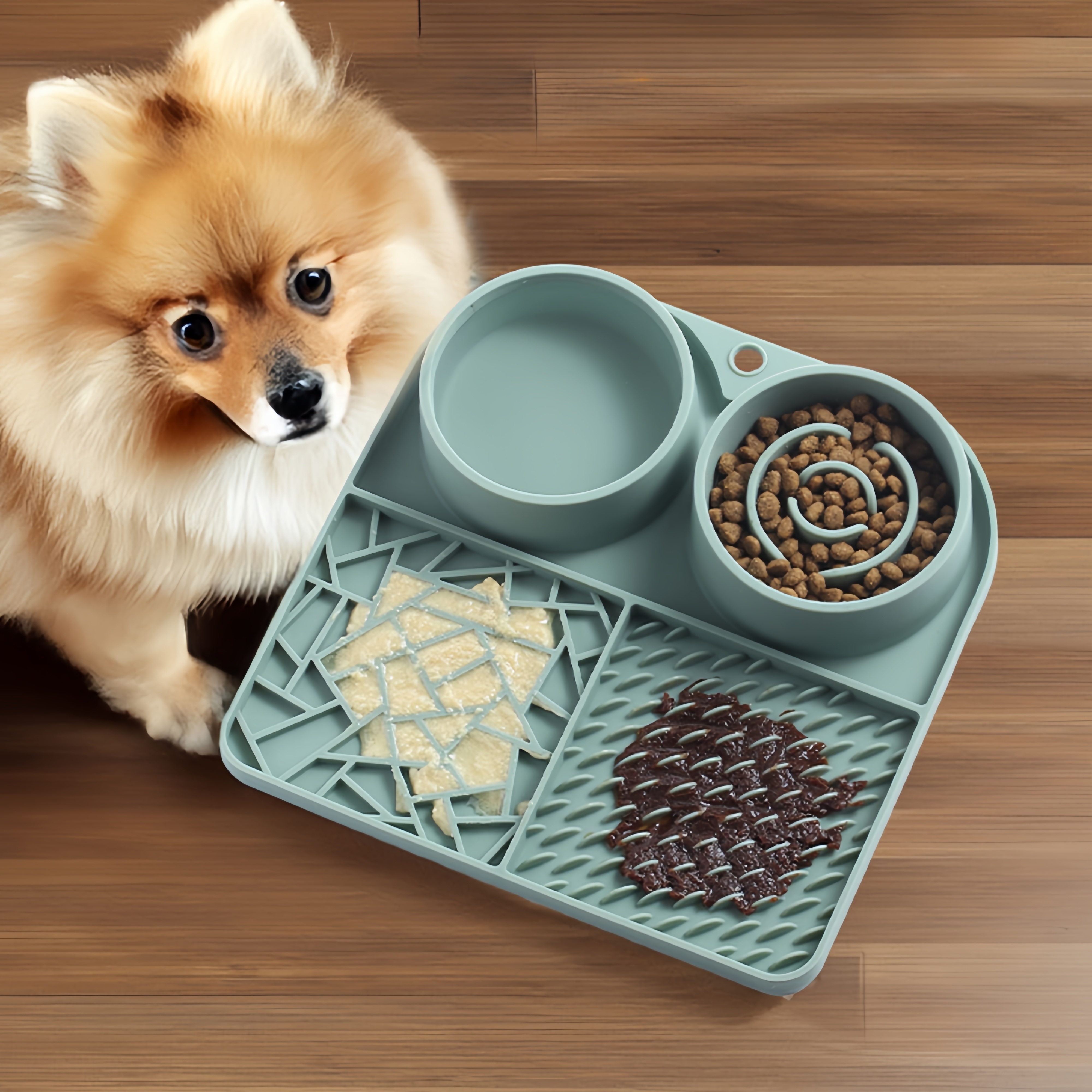 1pc silicone pet cat slow feeder multifunctional cat feeding mat non slip sucker cat   plate licking mat Product details 2