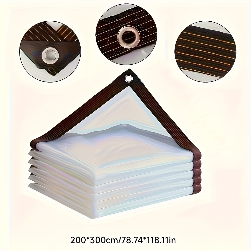 E-shop Ganzjahres-transparente PVC-Sichtschutzvorhang, klarer Wetter- und Schutzvorhang für Terrassen, Veranden, Gärten, Gewächshäuser und Camping.