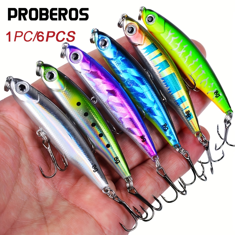 Lot De 8 Leurres De Pêche Topwater HENGJIA - Appâts Crayon 10 Cm / 16 G - Poisson Bar