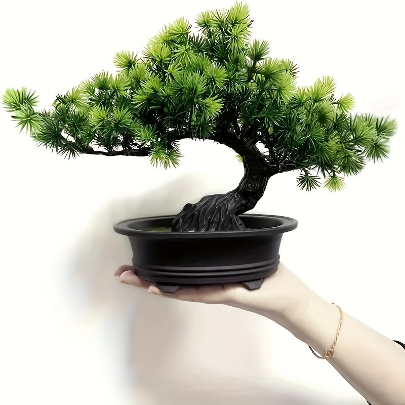 

1pc Of Artificial Indoor Pine , Suitable For Home Decor, Bathroom Bookshelf, Zen Garden, And Farmhouse Room Decoration, Standing 9.5 Inches Tall.