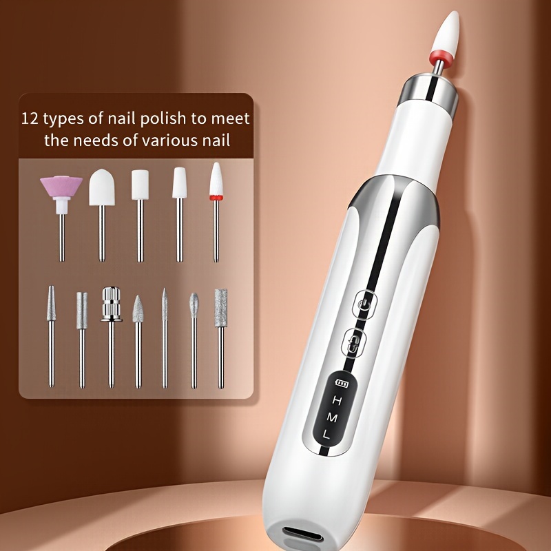 

Professional Portable Electric Nail Drill Machine, Nail Polishing Machine For Shaping, Buffing, Removing Gel Nails, Multifunctional Manicure Tool